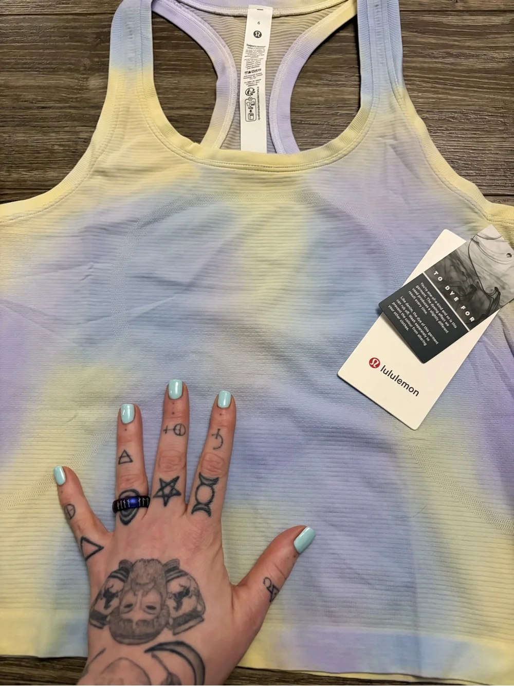 NWT Lululemon Swiftly Tech Racerback Tank 2.0 Waist Psychedelic Wash Lavender 6